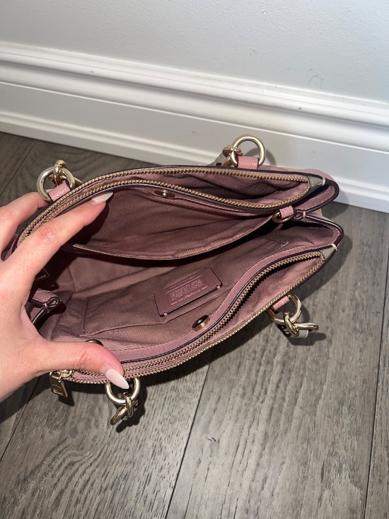 Coach Mini Brooke Carryall in Colorblock Dusty Rose Beechwood - Picture 7 of 12